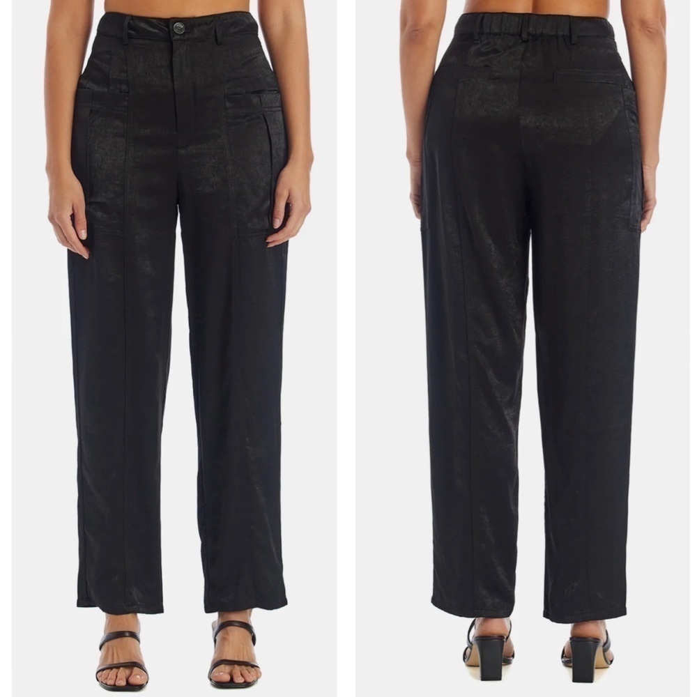 NWT Current Air Satin Utility Cargo Pants Black